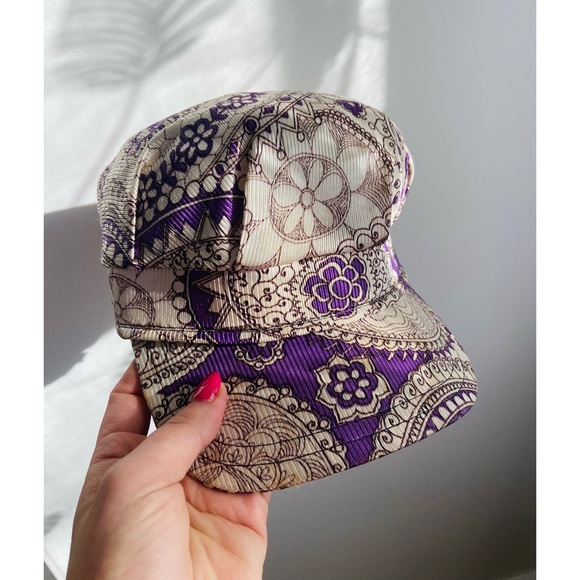 RARE 60s Deadstock True Hippie/Counterculture Psychedelic Mandala Newsboy Hat - Picture 4 of 7